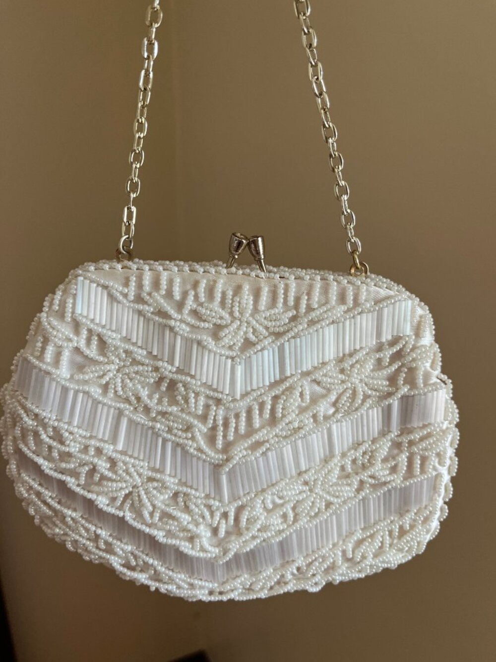 Vintage Beaded Pearl Purse